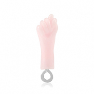 Pendenti in resina "Mano Fico" rosa bambino-argento
