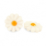 Perline di conchiglia fiore bianco-giallo arancio