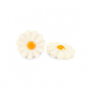 Perline di conchiglia fiore bianco-giallo arancio