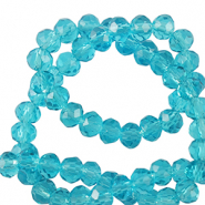 Perline sfaccettate 6x4mm rondella azzurro turchese