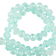Perline sfaccettate 6x4mm rondella blu turchese chiaro