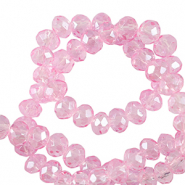 Perline sfaccettate 6x4mm rondella rosa azalea
