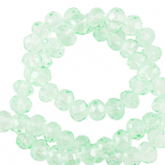 Perline sfaccettate 4x3mm rondella verde menta delicato