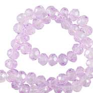 Perline sfaccettate 4x3mm rondella viola orchidea chiaro