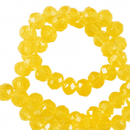 Perline sfaccettate 4x3mm rondella giallo fresia
