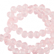 Perline sfaccettate 4x3mm rondella rosa palazzo