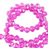 Perline sfaccettate 3x2mm rondella rosa neon
