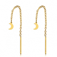 Orecchini in acciaio inossidabile luna oro