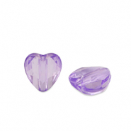 Perline in acrilico cuore viola trasparente