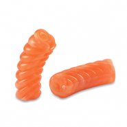 Perline in acrilico tubo spirale arancio trasparente