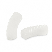 Perline in acrilico tubo spirale bianco trasparente