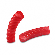 Perline in acrilico tubo spirale rosso trasparente