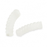 Perline in acrilico tubo spirale bianco trasparente