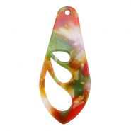 Pendenti in resina ala multicolore rosa-verde