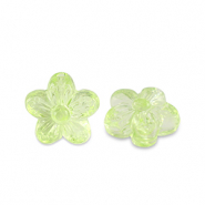 Perline in acrilico fiore trasparente verde chiaro