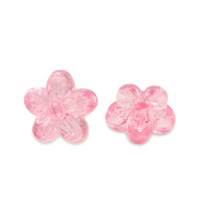 Perline in acrilico fiore trasparente rosa