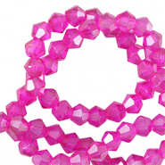Perline sfaccettate bicone 6mm rosa neon