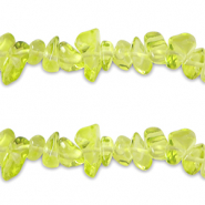 Perline di vetro Chips trasparente verde lime