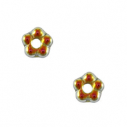 Perline Rep. Ceca fiore 5mm iridescente chiaro