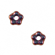 Perline Rep. Ceca fiore 5mm iridescente scuro