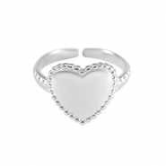 Anelli in acciaio inossidabile cuore argento