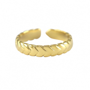 Anelli in acciaio inossidabile cuori oro