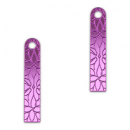 Ciondoli accattivanti barra fiore viola lilla metallico