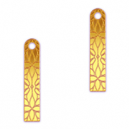 Ciondoli accattivanti barra fiore giallo metallico