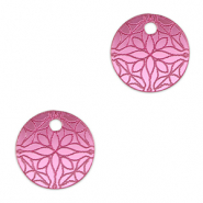 Ciondoli accattivanti fiore 16mm viola magenta metallico