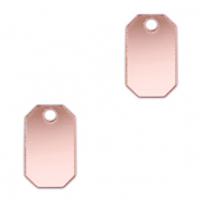 Ciondoli accattivanti ottagono rosa chiaro metallico