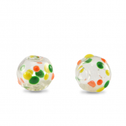 Perline di vetro dipinte a mano 8mm trasparente-giallo arancio