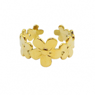 Anelli in acciaio inossidabile fiore oro