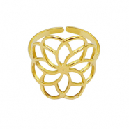 Anelli in acciaio inossidabile fiore oro