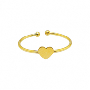 Anelli in acciaio inossidabile cuore oro