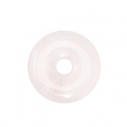 Perline in pietra naturale Quarzo Rosa donut 25mm rosa chiaro