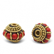 Perline in stile boh&eacute;mien rosso-oro antico
