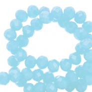 Perline sfaccettate 4x3mm rondella blu artico