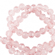 Perline sfaccettate 4x3mm rondella rosa pesca