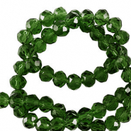 Perline sfaccettate 3x2mm rondella verde smeraldo scuro