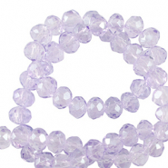 Perline sfaccettate 3x2mm rondella viola malva chiaro