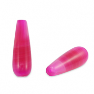 Perline in pietra naturale quarzo goccia rosa fucsia