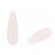 Perline in pietra naturale Quarzo Rosa goccia rosa chiaro