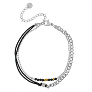 Bracciali in acciaio inossidabile doppio giro argento-nero