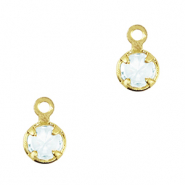 Pendenti di vetro Crystal Glass blu cielo chiaro-oro
