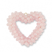 Ciondoli sfaccettati cuore rosa chiaro