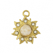 Ciondoli in acciaio inossidabile fiore oro /