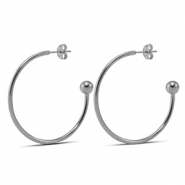 Orecchini in acciaio inossidabile 38mm argento