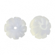 Perline in pietra naturale Agata fiore bianco perla trasparente