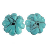 Perline in pietra naturale Calcite fiore turchese