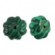 Perline in pietra naturale Calcite fiore verde-nero